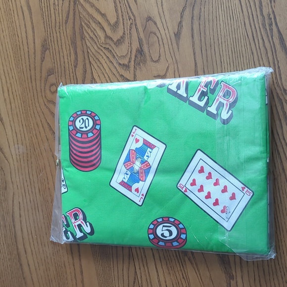 Linencorp vinyl table Cloth. Poker Theme. oblong 52x70 inches. Still in package - Picture 2 of 2